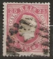 Timbre Portugal 25c Rose 1870 - Used Stamps