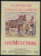 Etiquette De Vin // Coteaux De L'Ardèche, Les Muletiers - Pferde