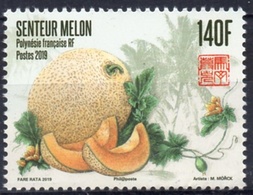 Polynésie Française 2019 - Fruits, Le Melon, Timbre Senteur Au Melon - 1 Val Neufs // Mnh - Ungebraucht