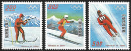 V) 1976 REPUBLIC OF CHINA, 12TH OLYMPIC GAME INNSBRUCK, AUSTRIA, SET OF 3, MNH - Unused Stamps