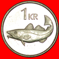+ GREAT BRITAIN FISH (1989-2011): ICELAND ★ 1 KRONE 1996 MINT LUSTER! LOW START ★ NO RESERVE! - Iceland