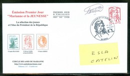 Esla Catelin; Marianne Et La Jeunesse La Poste; Premier Jour. Enveloppe Signée / Signed Envelope (2672) - 2010-2019