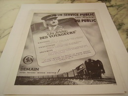 ANCIENNE PUBLICITE SNCF AU SERVICE DES VOYAGEURS 1947 - Chemin De Fer