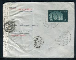 Egypte - Enveloppe De Alexandrie Pour La Suisse En 1960 Avec Contrôle Postal - Prix Fixe - Réf JJ 223 - Lettres & Documents