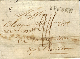 1818- Letter From YPEREN  ( Wytschaete ) To Montpellier ( France ) Rating 28 D - 1815-1830 (Hollandse Tijd)