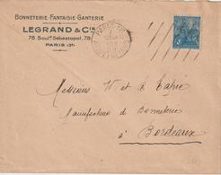 Lettre 1929 De Paris 116 Pour Bordeaux Oblit. Savava - 1921-1960: Période Moderne