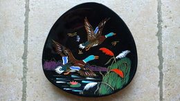 ENVOL DE CANARDS FAÏENCE De LONGWY ASSIETTE De DECORATION GRAND FEU Décoré Main Made In FRANCE - Longwy (FRA)