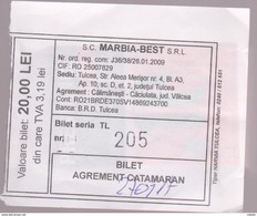 ROMANIA - 2017 - 2 X Ticket For Agreement With Catamaran On The River Olt - Europa