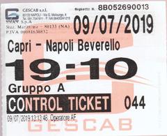 ITALIA -2019 -  CAPRI- NAPOLI - 2 X Ticket For Boat Trip -voyage En Bateau  2 Scans - Europe