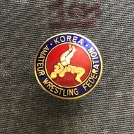 Badge Pin ZN008645 - Wrestling Korea Amateur Federation Association Union - Ringen