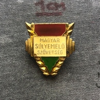 Badge Pin ZN008665 - Weightlifting Hungary Federation Association Union - Pesistica