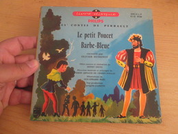45 Tours Livre Disque Les Contes De CHARLES PERRAULT Le Petit Poucet - Barbe-bleue Racontes Par OLIVIER HUSSENOT - Kinderen