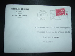 LETTRE TP M.DE BEQUET 0,50 OBL.MEC.28-1 1971 49 SAUMUR M. ET L. (MAINE ET LOIRE) TRIBUNAL DE COMMERCE - Autres & Non Classés