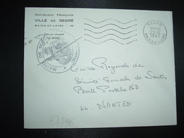 LETTRE MAIRIE OBL.MEC.22-12 1965 SEGRE MAINE ET LOIRE (49) - Other & Unclassified