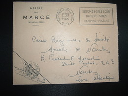 LETTRE MAIRIE DE MARCE OBL.MEC.14-10 1965 SEICHES SUR LE LOIR M. ET L. (49 MAINE ET LOIRE) - Sonstige & Ohne Zuordnung