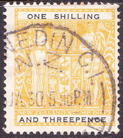 NEW ZEALAND 1956 1/3d Yellow & Blue ARMS-Hori Mesh SG F192b Used - Steuermarken/Dienstmarken