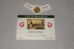 Vin D'Alsace Riesling 1970 Jean Biecher St-Hippolyte + Collerette - Riesling