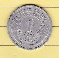 PL 6) 9 >Monnaies & Billets > Monnaies > France > "1 Francs Morlon" 1947 Coin Tourné - Errores Y Curiosidades