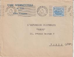 Tunisie Lettre 1954 Pour La France Paris Oblit. Tunis Roustan - Covers & Documents