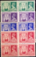 BRITISH INDIA- PRE DECIMAL-VICTORY OF ALLIED POERS IN WW-II-FULL SET OF 4- BLOCKS OF 4-INDIA-1946-SCARCE-MNH-TP-666 - Nuevos