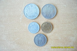 Lot De 5 Monnaies De Monaco/1 F Alu.et 1 Fra.Bronze/5 Fra.Alu/10 Fra./20 Fra. En TTB+ - 1922-1949 Luigi II
