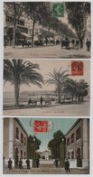 Lot De 3 Cartes Postales Nice, Caserne Ricquier, Avenue De La Gare, Quai Du Midi, Militaire, Soldats, 1908 - Sets And Collections