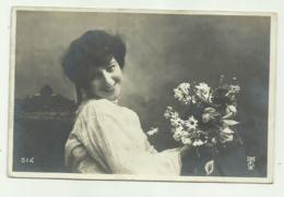 DONNA CON FIORI 1908 VIAGGIATA FP - Frauen