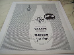 ANCIENNE PUBLICITE POUR UNE GRANDE FAMILLE MAGNUM  PERRIER   1963 - Perrier