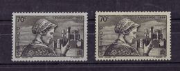 VARIETE DE COULEUR N° 448 (noir Sur Azuré/noir Sur Jaunatre) NEUF** - Unused Stamps