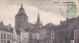 SOIGNIES / PLACE VERTE ET L EGLISE - Soignies