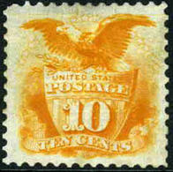 US #127 Mint No Gum  10c Re Issue 1875 Of The 1869 Issue   XF - Unused Stamps