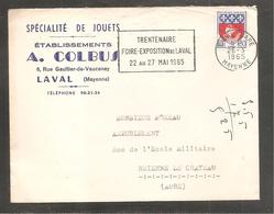 Envel    Specialite De Jouets Oblit  LAVAL   MAYENNE  1965  / Flamme  Foire Exposition 1965  / - Brieven En Documenten