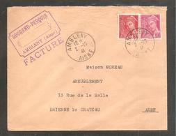 Envel   Oblit  AMBLENY     Aisne 1941   70c Et 30c Mercure - Storia Postale