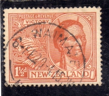 NEW ZEALAND NUOVA ZELANDA 1920 MAORI CHIEF 1 1/2p USATO USED OBLITERE' - Oblitérés