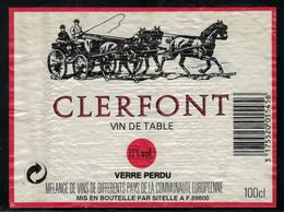 Etiquette De Vin // Clerfont, Vin De Table - Caballos