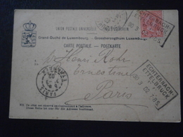 LUXEMBOURG LUXEMBURG TIMBRE STAMP LETTER COVER LETTRE ENVELOPPE CARTE CP ECHTERNACH ETTELBRUCK AMBULANT TRAIN - 1895 Adolphe De Profil