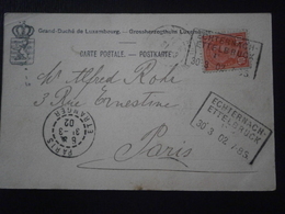 LUXEMBOURG LUXEMBURG TIMBRE STAMP LETTER COVER LETTRE ENVELOPPE CARTE CP ECHTERNACH ETTELBRUCK AMBULANT TRAIN - 1895 Adolphe Rechterzijde