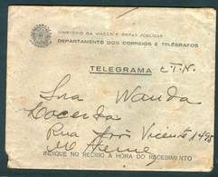 BRAZIL -  ENVELOPE FOR SHIPMENT OF TELEGRAM   -   MID"s 20 Th  CENTURY   -  USED, COMPLETE AND PERFECT! - Telegraphenmarken