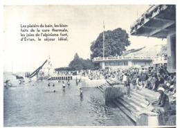 PUB  PISCINE  " EVIAN "   1934  ( 4 ) - Alpes - Pays-de-Savoie