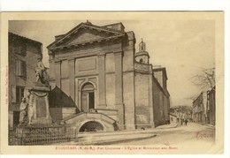 Carte Postale Ancienne Eyguières - Rue Craponne. L'Eglise Et Le Monument Aux Morts - Eyguieres