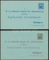 1900 4 Különböző Használatlan Felülnyomott Rendőrségi Levelezőlap Igazoló Szelvénnyel (68.000) - Altri & Non Classificati