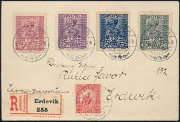 1918 Magyar 10f Hadisegély Bélyeg + Az Első Horvát Kiadás 4 értéke Helyi Expressz Ajánlott Levélen, A Horvát Kiadás Első - Altri & Non Classificati