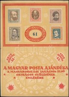 1919 Tanácsköztársasági Arcképek Alacsony Sorszámú Számozott Emléklap (20.000) (hajtott) - Otros & Sin Clasificación
