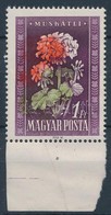 ** 1950 Virág 1Ft ívszéli Bélyeg Látványosan Eltolódott Színnyomatokkal, Papírránccal - Altri & Non Classificati