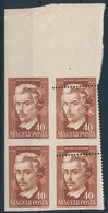 ** 1950 Petőfi 40f  Látványosan Elfogazott ívszéli Négyestömb - Other & Unclassified