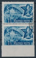 O 1951 Május 1 1Ft Alul Fogazatlan Függőleges ívszéli Pár - Other & Unclassified