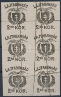 (*) Nyugat-Magyarország (VII.) 1921 Fogazatlan Próbanyomat 2,50K Hatostömb / 2,50K Imperforate Proof Block Of 6 - Andere & Zonder Classificatie