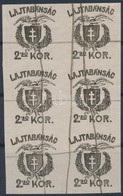 (*) Nyugat-Magyarország (VII.) 1921 Fogazatlan Próbanyomat 2,50K Hatostömb / 2,50K Imperforate Proof Block Of 6 - Autres & Non Classés