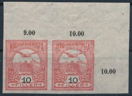 ** 1913 Turul 10f  Fekvő Vízjeles ívsarki Vágott Pár - Andere & Zonder Classificatie