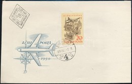 1958 Repülő (VI.) Vágott Sor 3 Db FDC-n (12.000) - Sonstige & Ohne Zuordnung